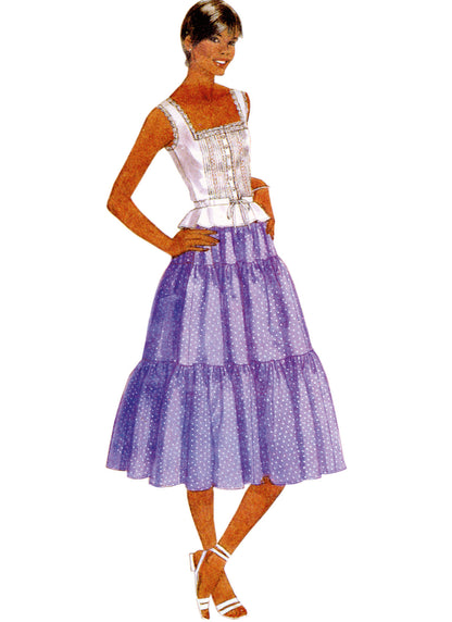 McCall's M8306 sewing pattern envelope showing a 1980s vintage Laura Ashley design