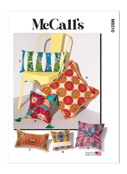 McCall's M8310 sewing pattern envelope showing easy cushion covers