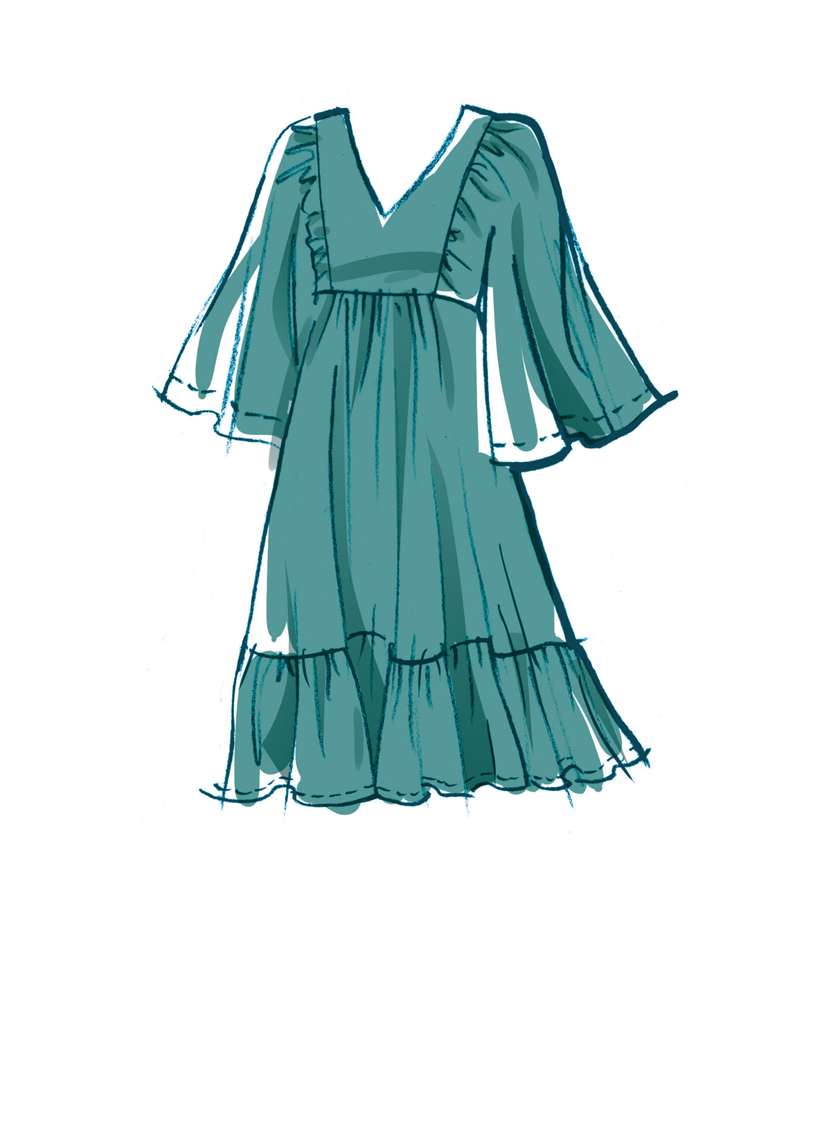 McCall's M8312 sewing pattern envelope showing a pullover V-neck dress