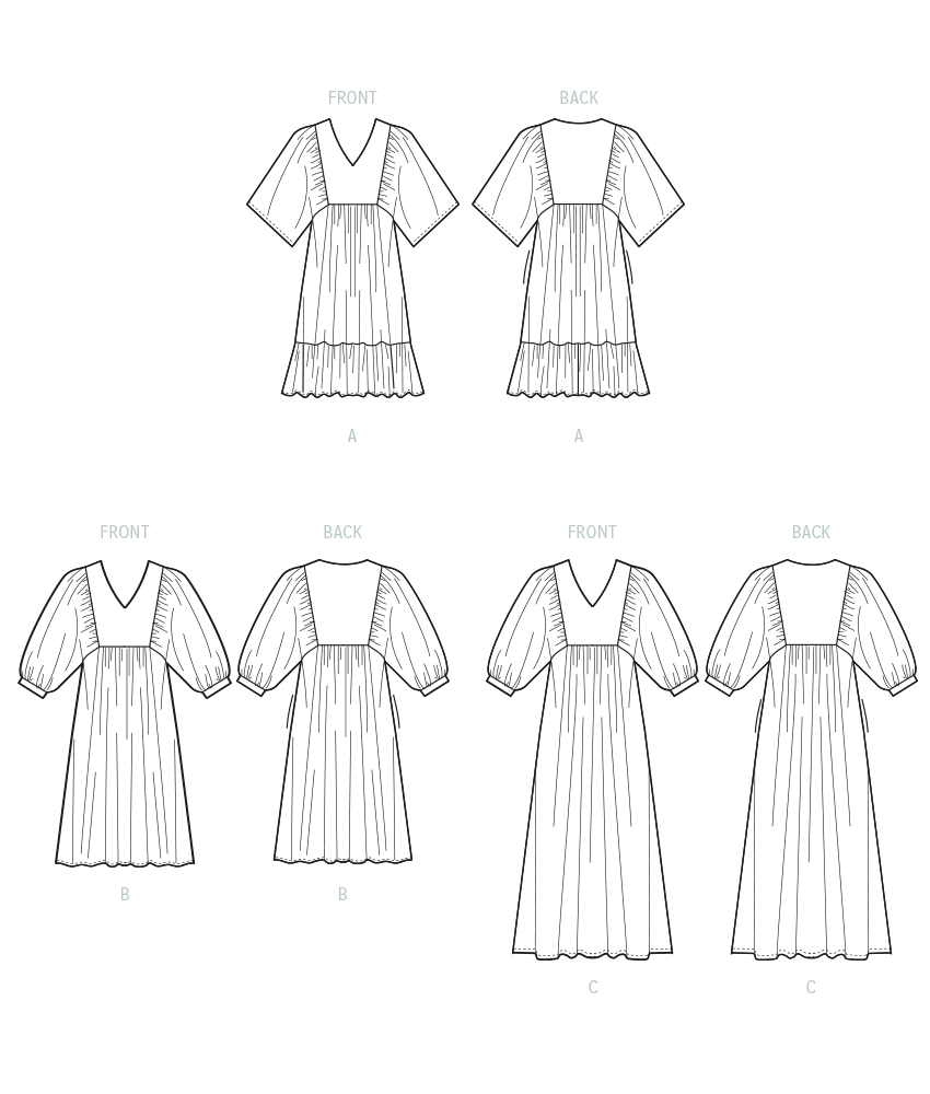 McCall's M8312 sewing pattern envelope showing a pullover V-neck dress