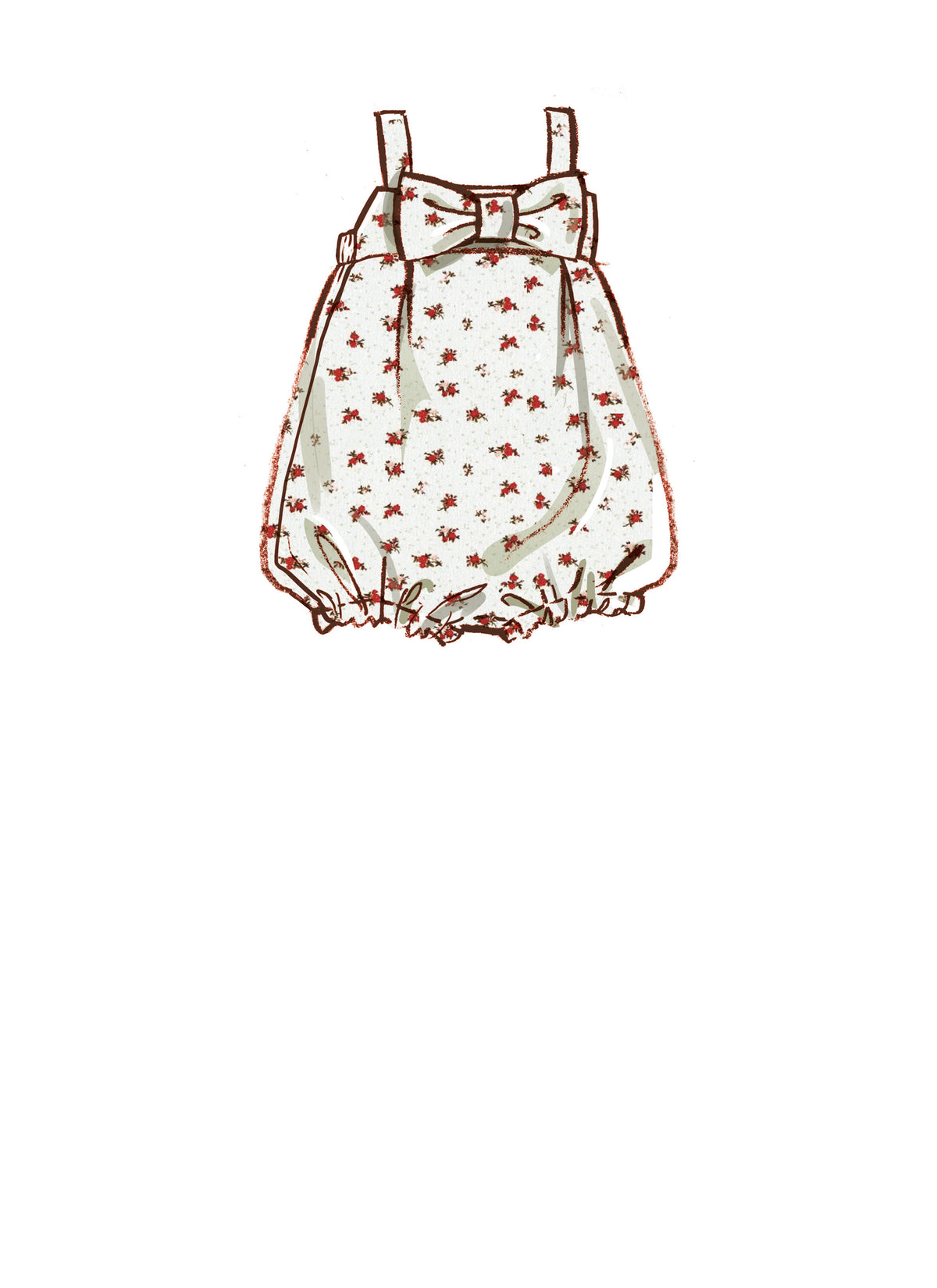 McCall's M8315 sewing pattern envelope showing baby rompers