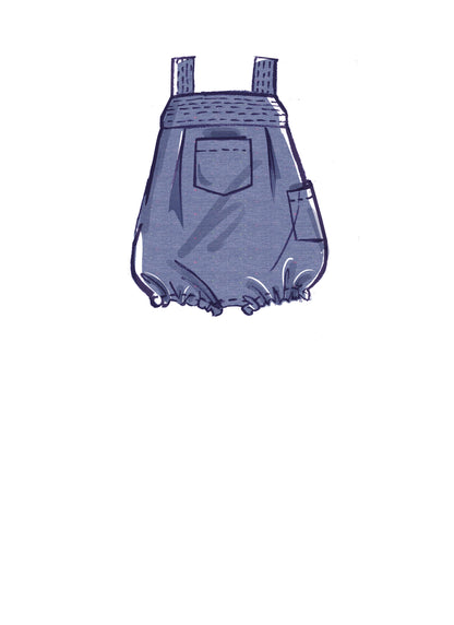 McCall's M8315 sewing pattern envelope showing baby rompers