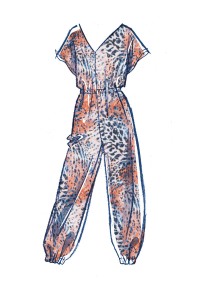 McCall's M8317 sewing pattern envelope showing pull-on rompers and jumpsuits for girls