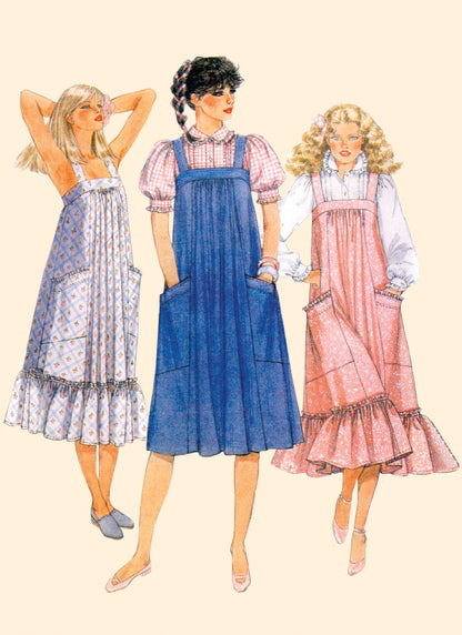 McCall's M8318 sewing pattern envelope showing a 1980s vintage reissue dress
