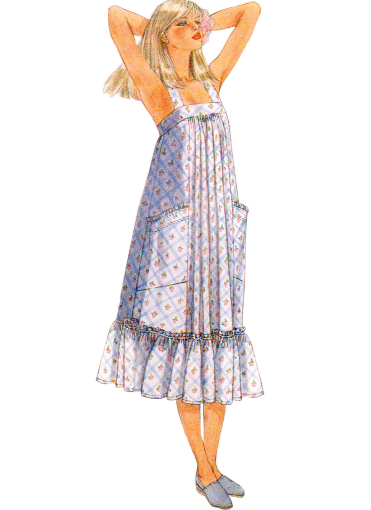McCall's M8318 sewing pattern envelope showing a 1980s vintage reissue dress
