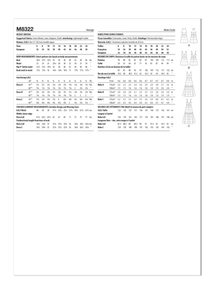 McCall's M8322 sewing pattern envelope showing dress