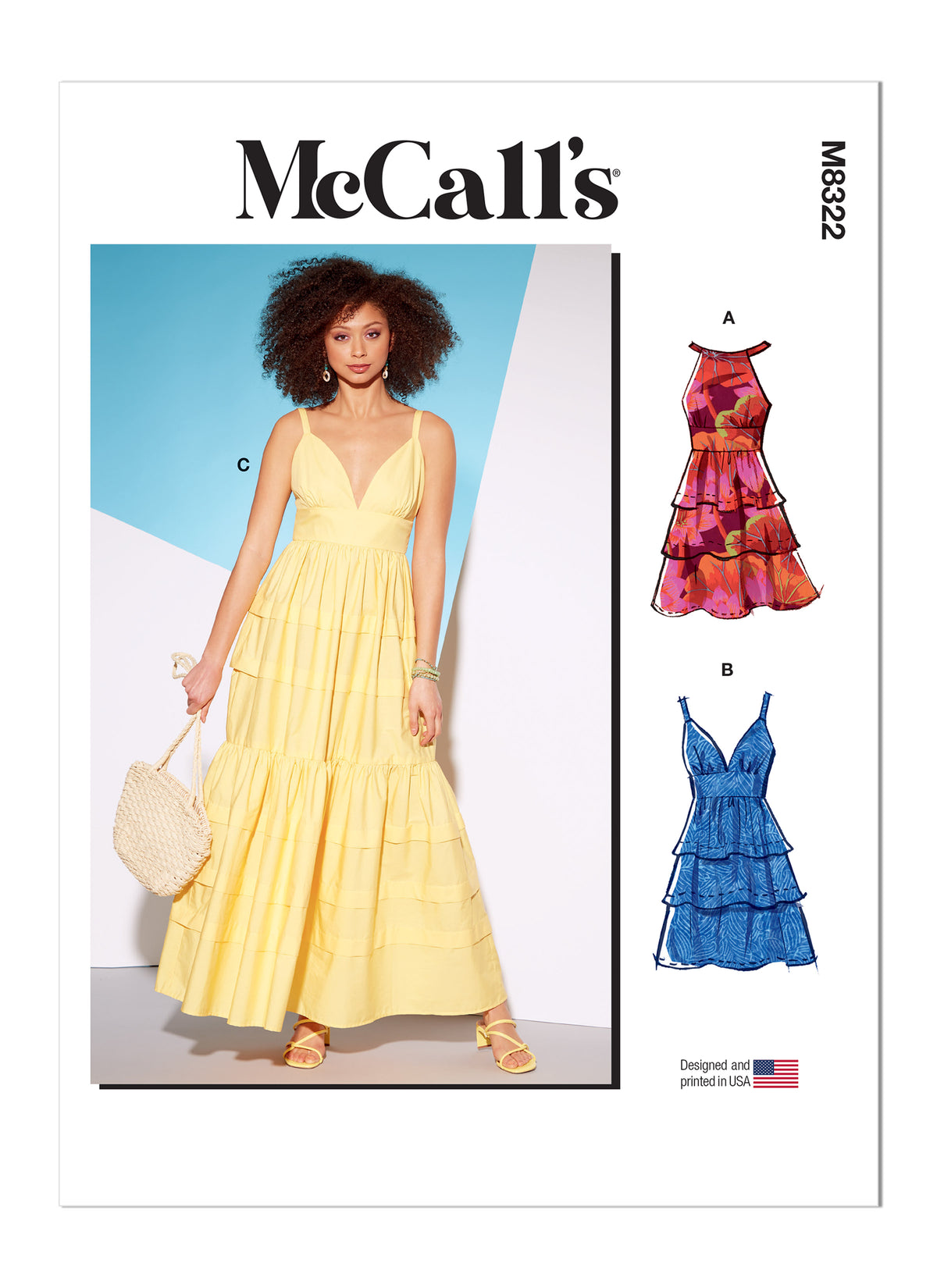 McCall's M8322 sewing pattern envelope showing dress