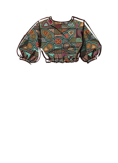 McCall's M8324 sewing pattern envelope showing crop top