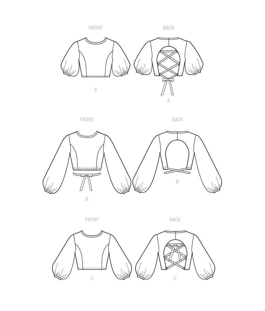 McCall's M8324 sewing pattern envelope showing crop top