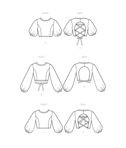 McCall's M8324 sewing pattern envelope showing crop top