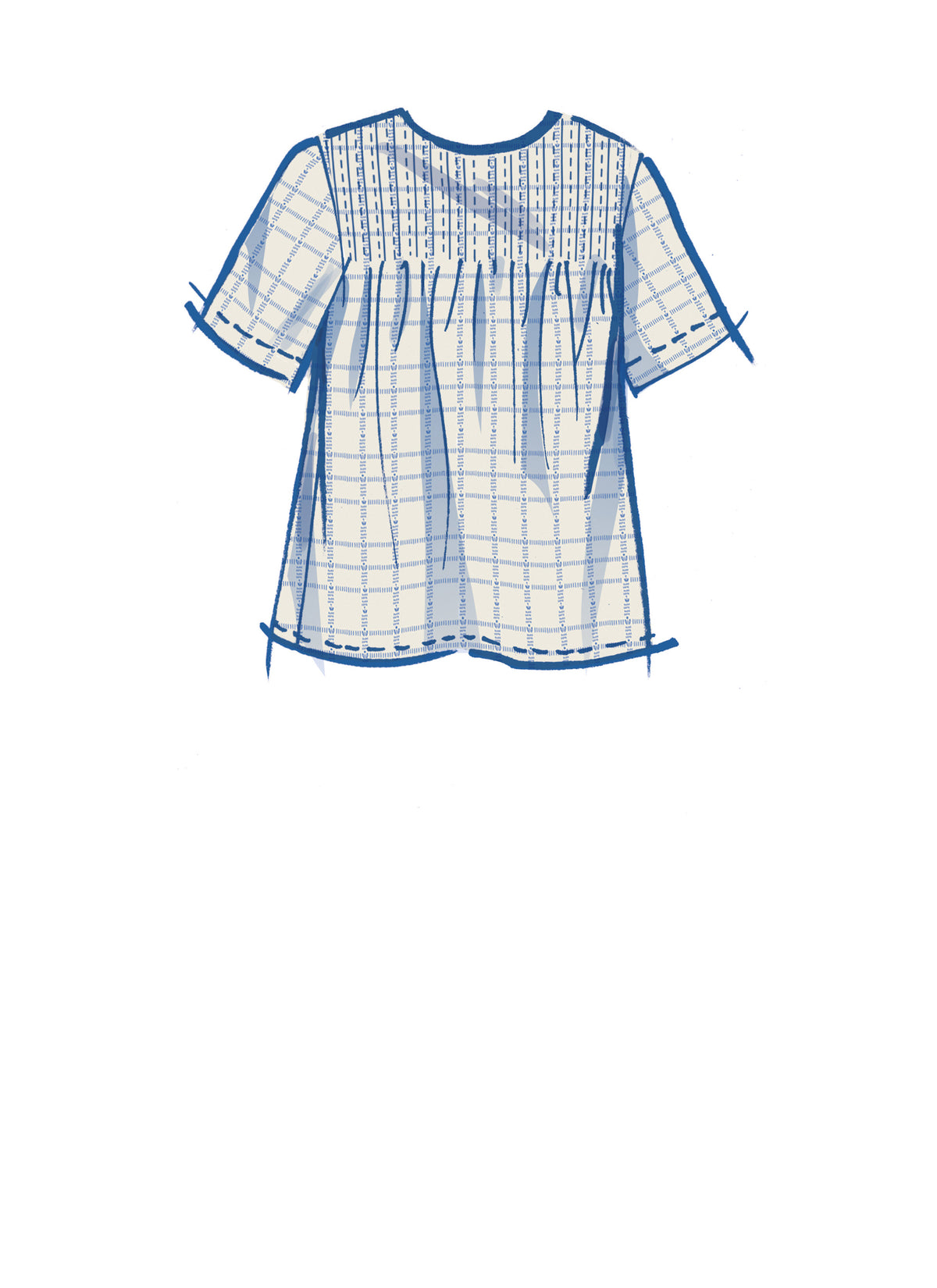 McCall's M8325 sewing pattern envelope showing pintuck top