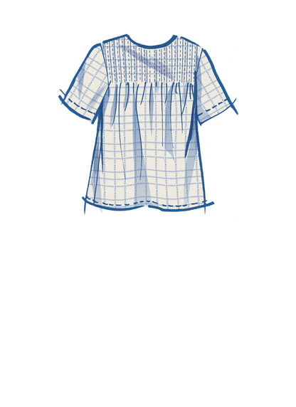 McCall's M8325 sewing pattern envelope showing pintuck top