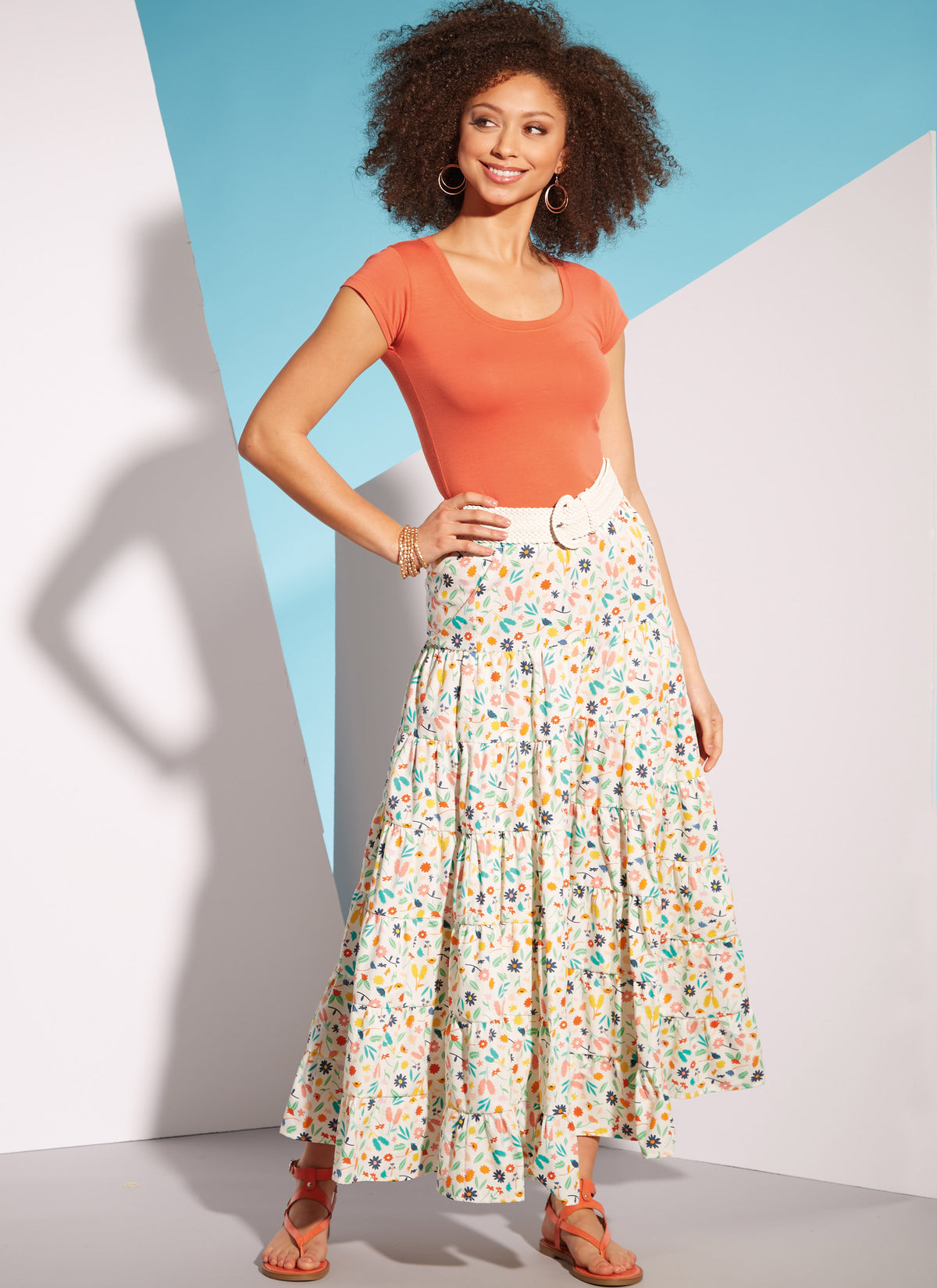 McCall's M8326 sewing pattern envelope showing tiered skirt