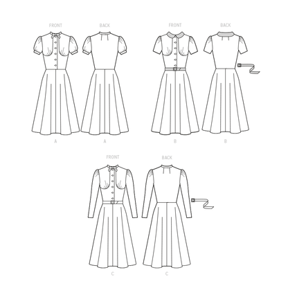McCall's M8338 sewing pattern envelope showing 1930s vintage dress
