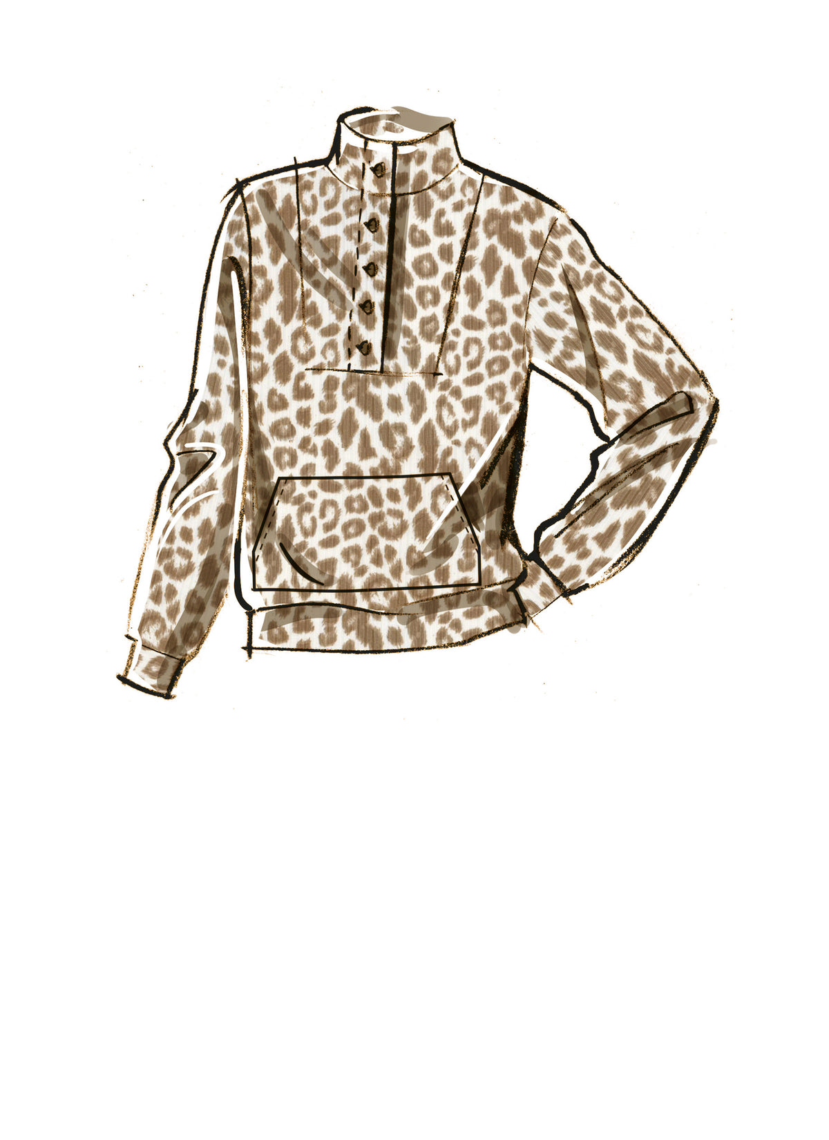 McCall's M8343 sewing pattern envelope showing pullover top