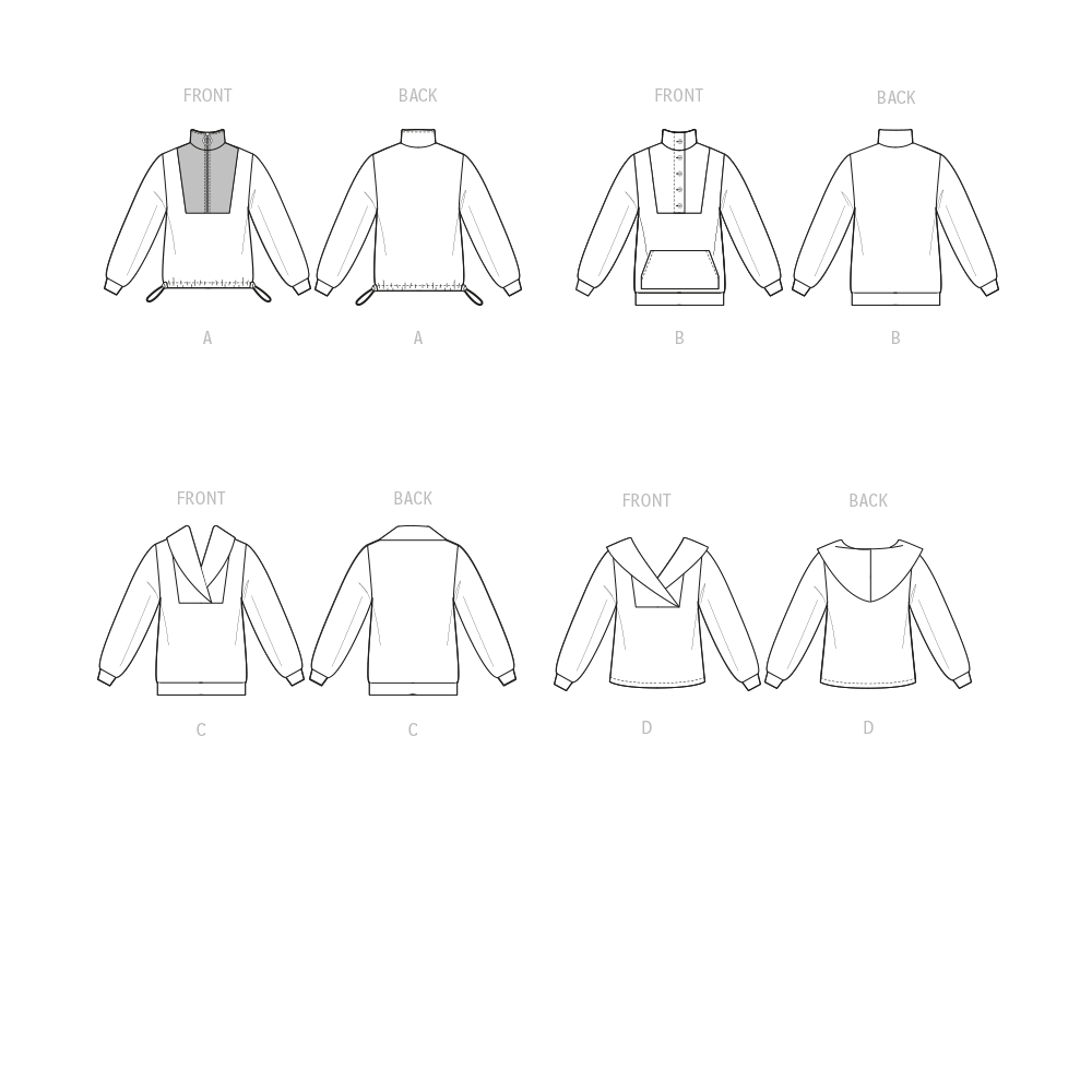 McCall's M8343 sewing pattern envelope showing pullover top