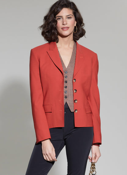 McCall's M8350 sewing pattern envelope showing blazer and waistcoat