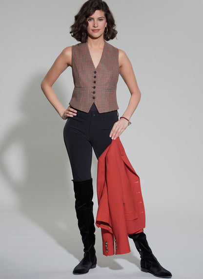 McCall's M8350 sewing pattern envelope showing blazer and waistcoat
