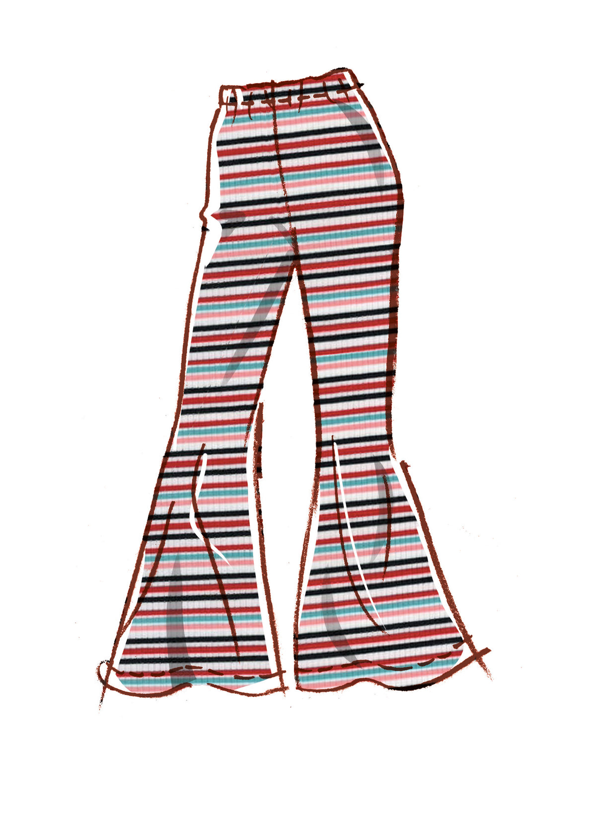 McCall's M8353 sewing pattern envelope showing children's top and flared trousers