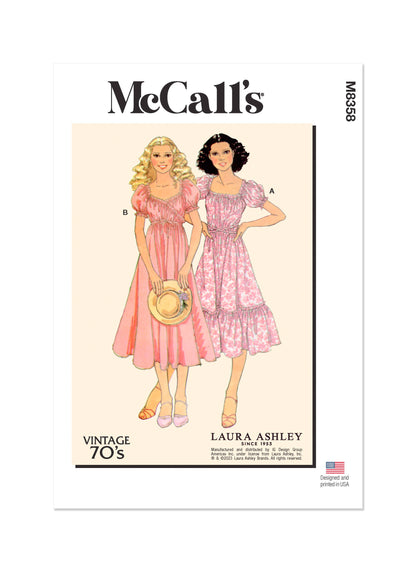 McCall's M8358 sewing pattern envelope showing 1970s wrap dress