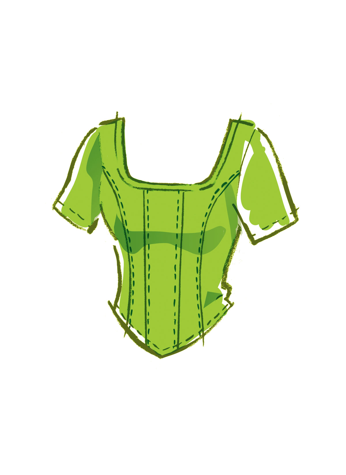 McCall's M8364 sewing pattern envelope showing corset-style knit tops