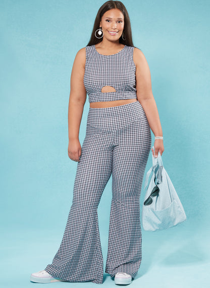 McCall's M8369 sewing pattern envelope showing athletic crop tops in two styles