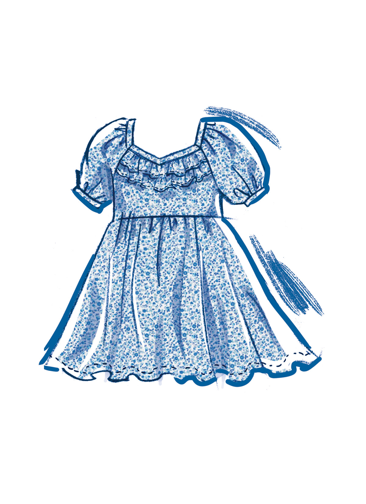 McCall's M8372 sewing pattern envelope showing knee-length toddler dresses