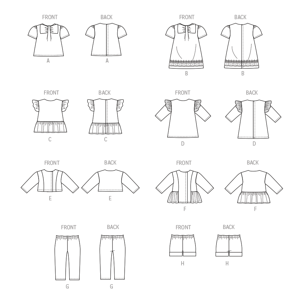 McCall's M8378 sewing pattern envelope showing a wardrobe of clothes for 18in dolls