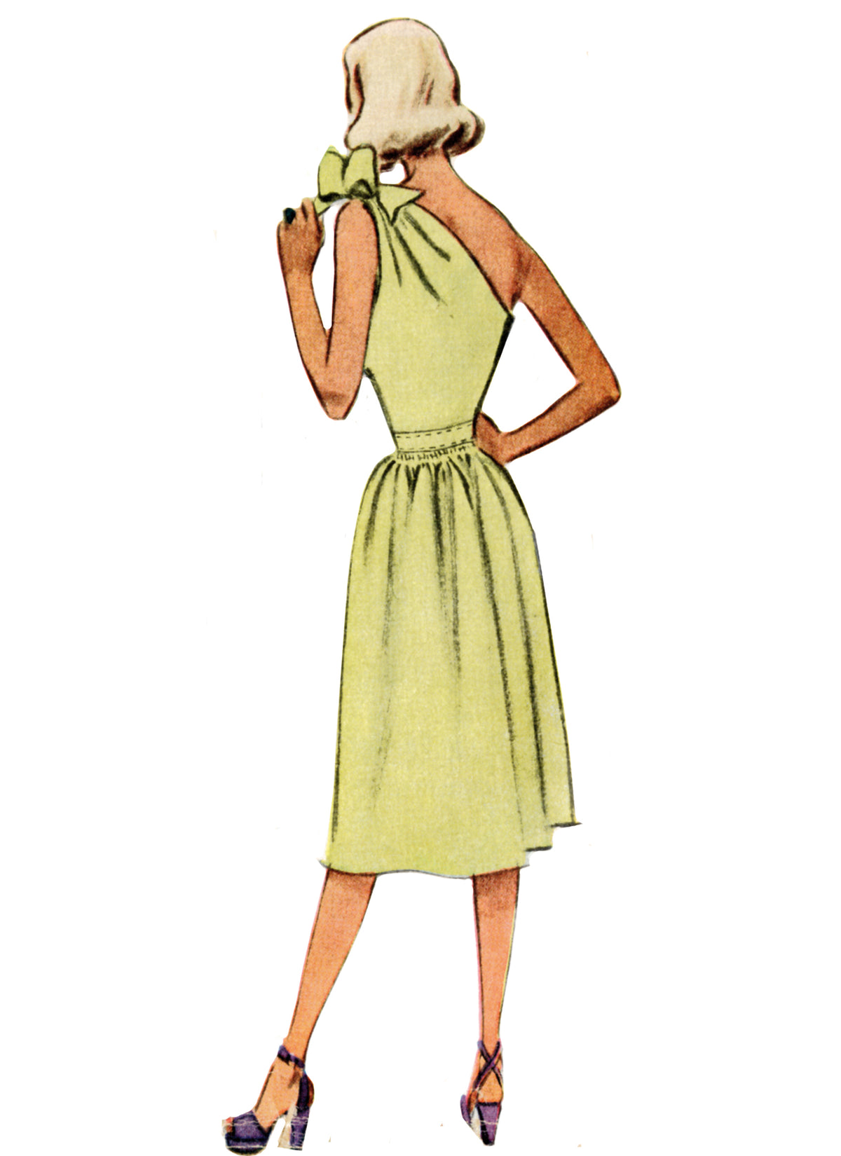 McCall's M8380 sewing pattern envelope showing a 1940s-era one-shoulder sports dress