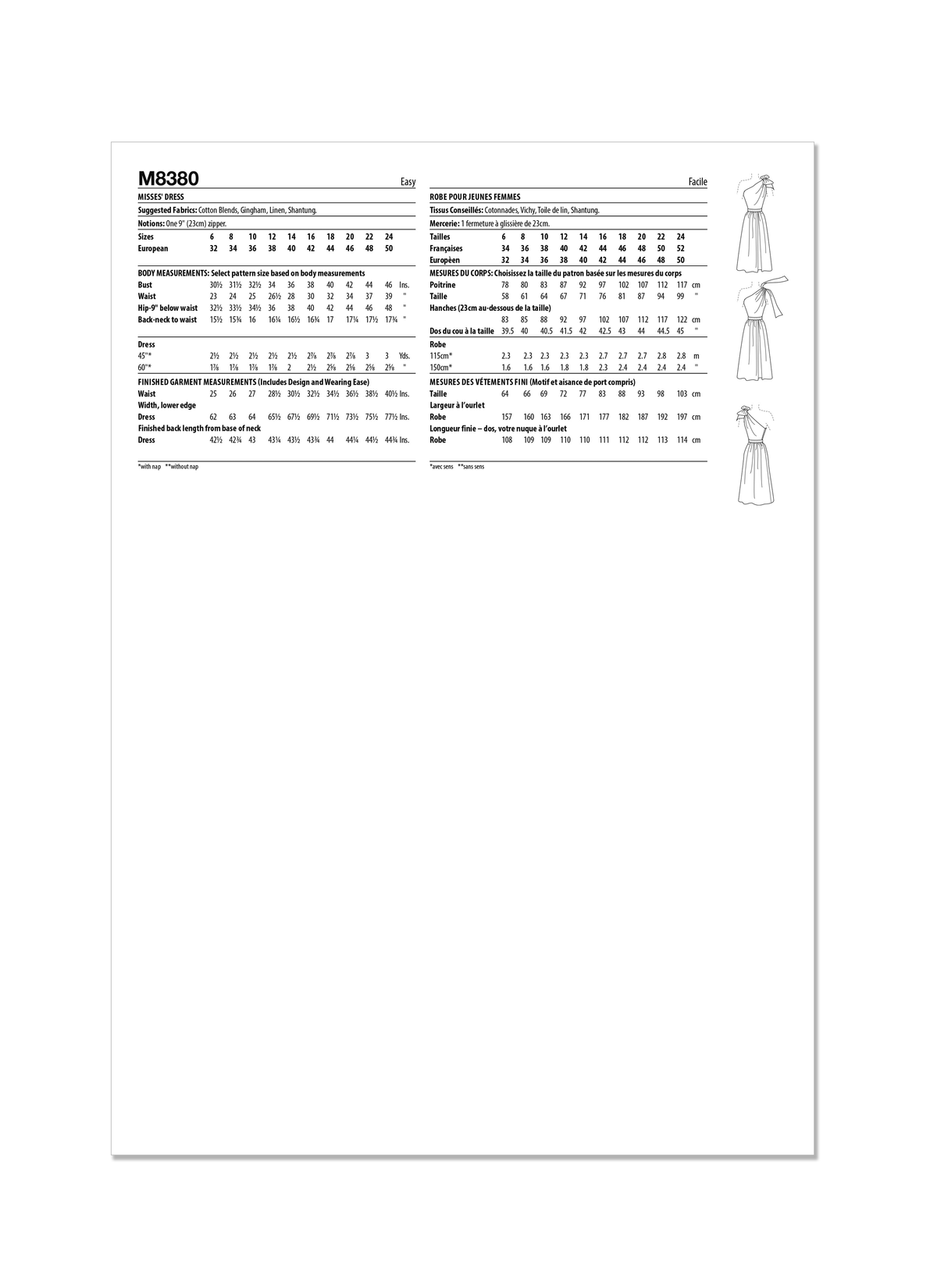 McCall's M8380 sewing pattern envelope showing a 1940s-era one-shoulder sports dress