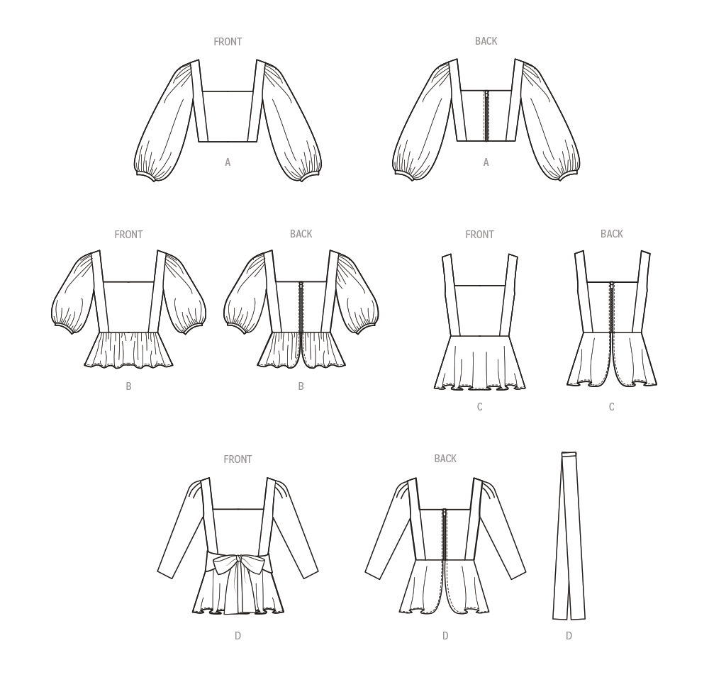 McCall's M8388 sewing pattern envelope showing tops with sleeves or straps