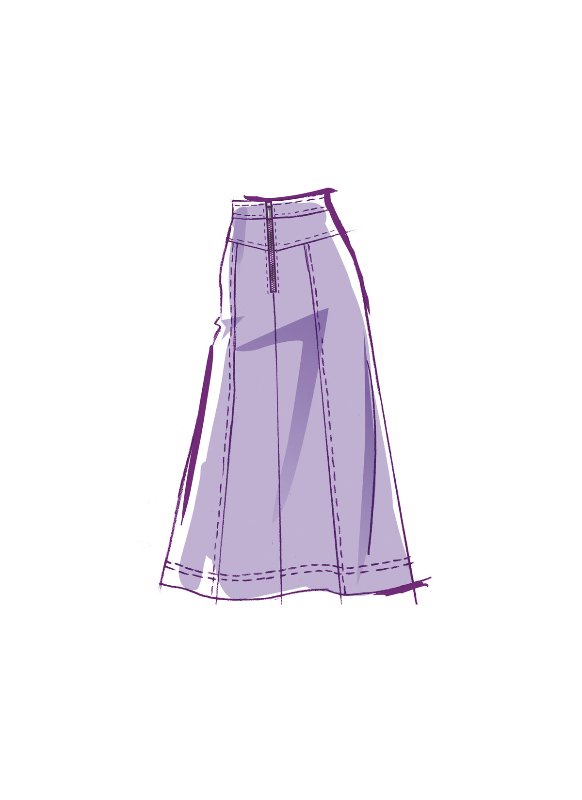 McCall's M8389 sewing pattern envelope showing skirts in two lengths