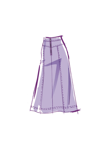 McCall's M8389 sewing pattern envelope showing skirts in two lengths