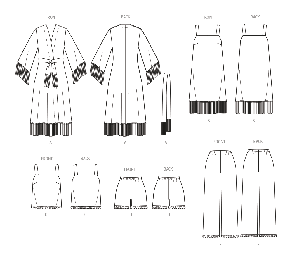 McCall's M8392 sewing pattern envelope showing an easy-to-sew sleepwear collection