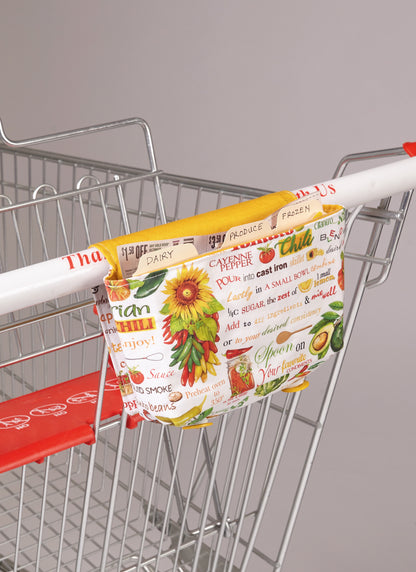 McCall's M8420 sewing pattern envelope showing shopping trolley bags designs