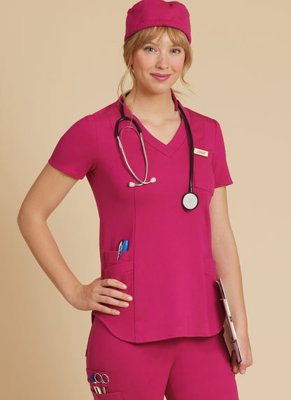 McCall's M8421 sewing pattern envelope showing scrub tops designs