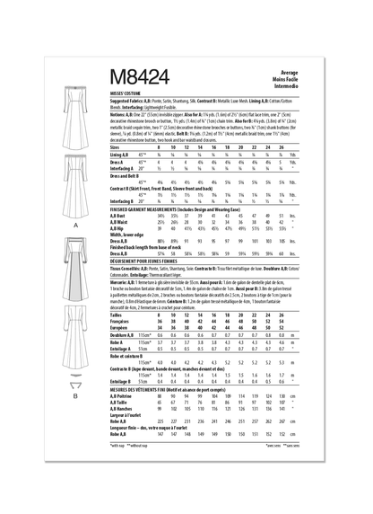 McCall's M8424 sewing pattern envelope showing long dress costume designs