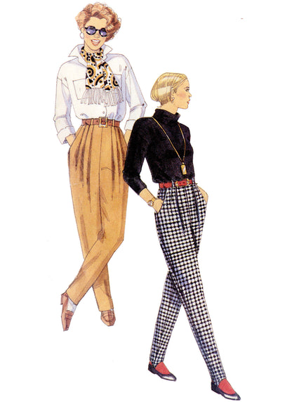 McCall's M8432 sewing pattern envelope showing vintage 1990s trousers designs