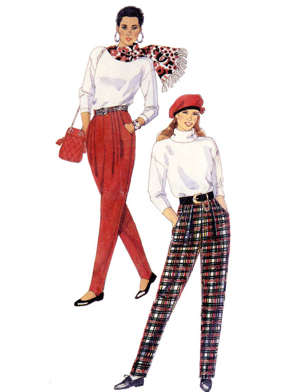McCall's M8432 sewing pattern envelope showing vintage 1990s trousers designs