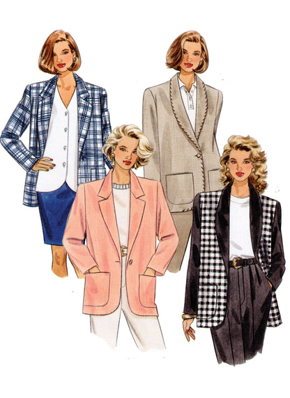 McCall's M8433 sewing pattern envelope showing vintage 1990s jacket designs