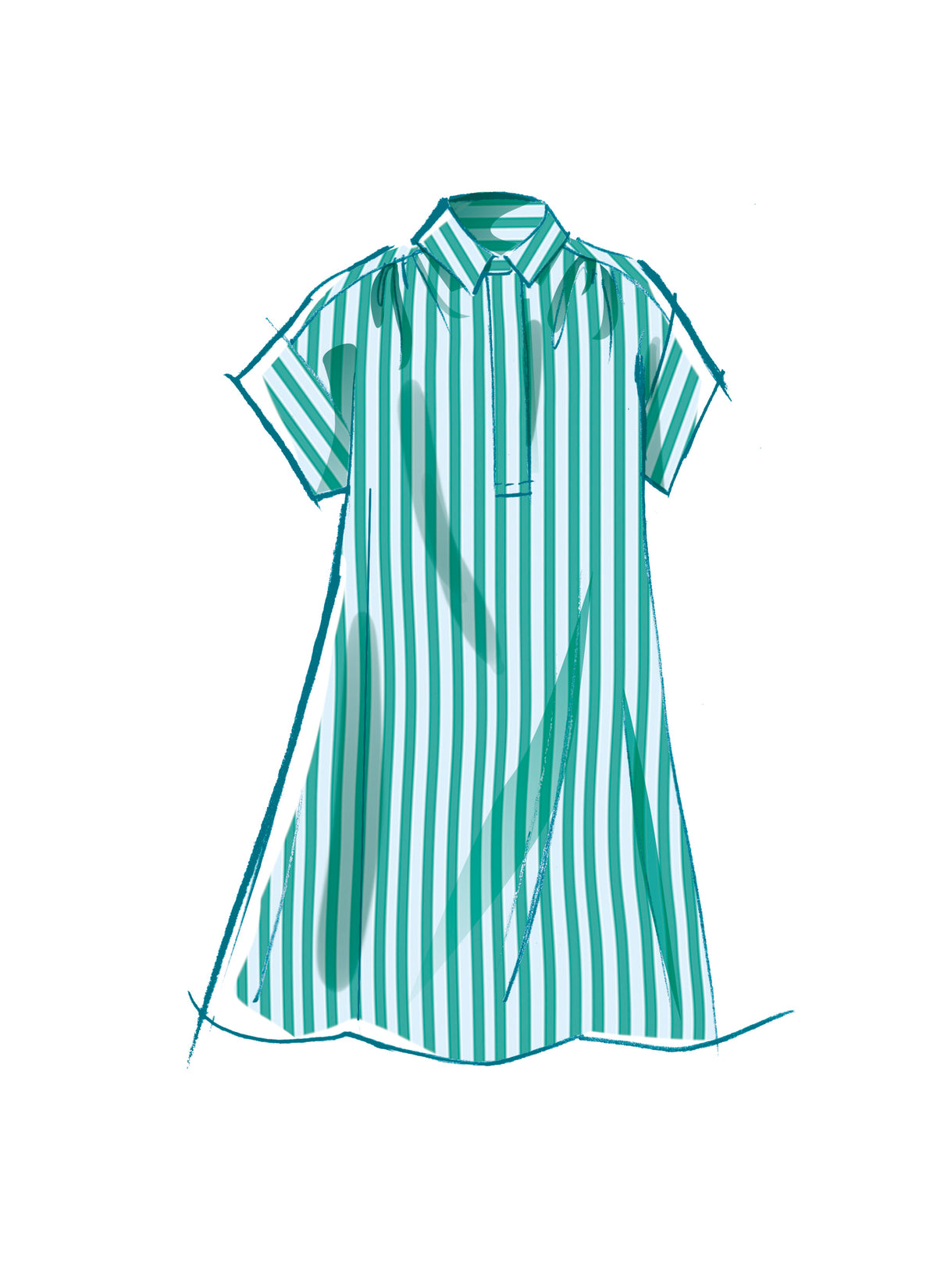 McCall's M8449 sewing pattern envelope showing women's pullover dress designs