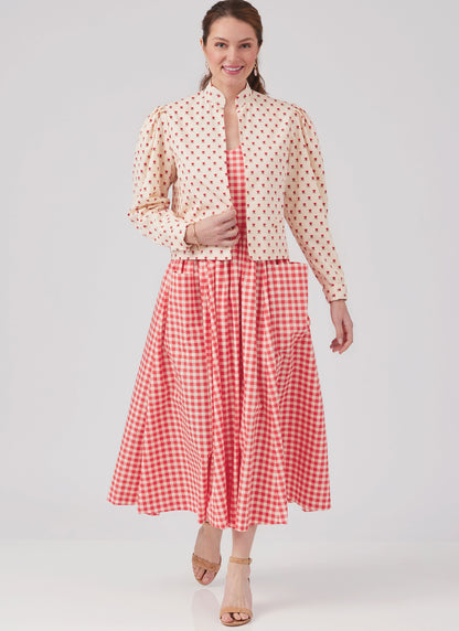 McCall's M8464 sewing pattern envelope showing misses' vintage 1980s jacket & dress designs