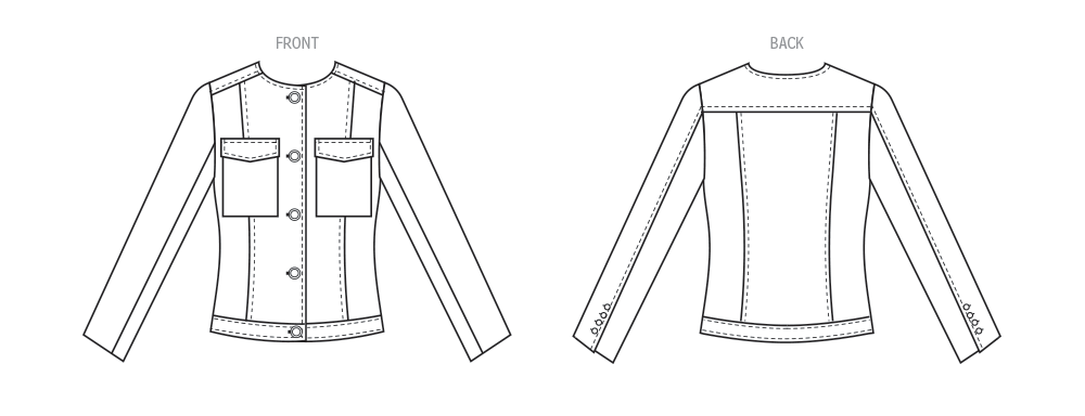 McCall's M8474 sewing pattern envelope showing misses' melissa watson jacket designs