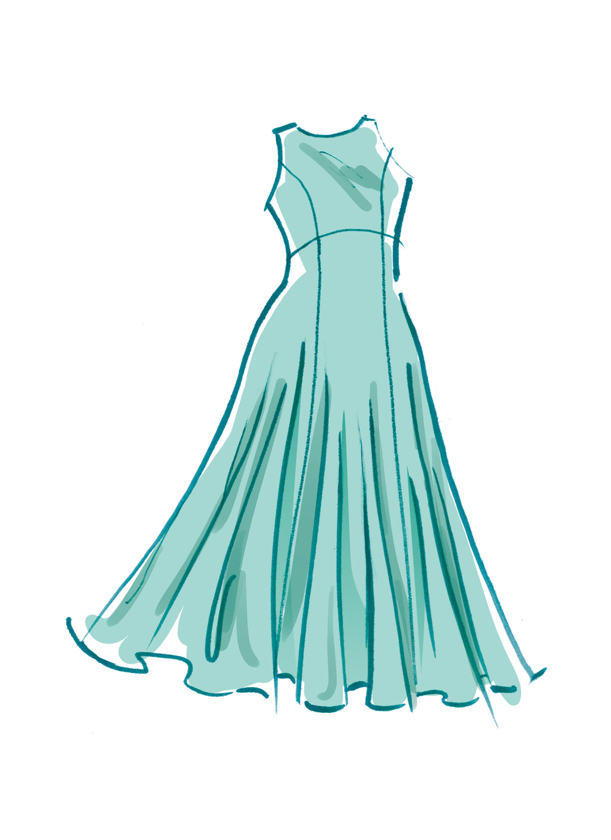 McCall's M8475 sewing pattern envelope showing womens evening gown designs