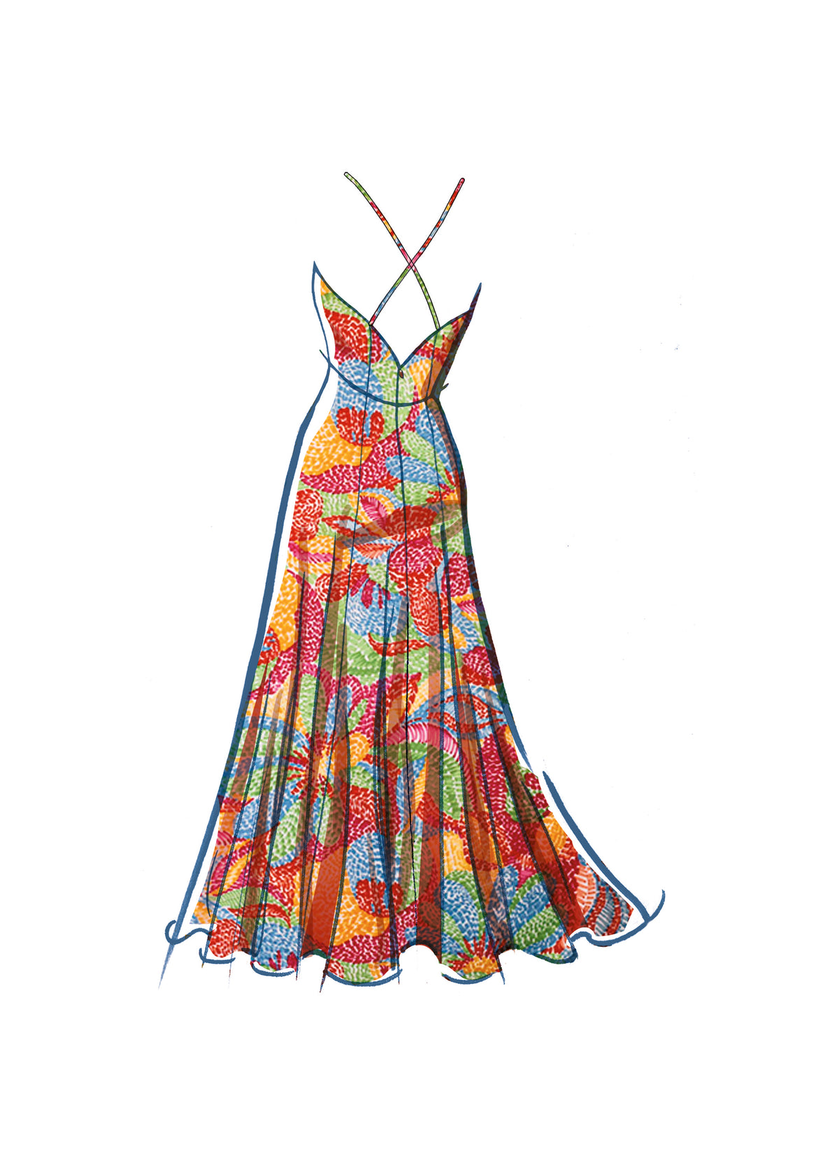 McCall's M8475 sewing pattern envelope showing womens evening gown designs