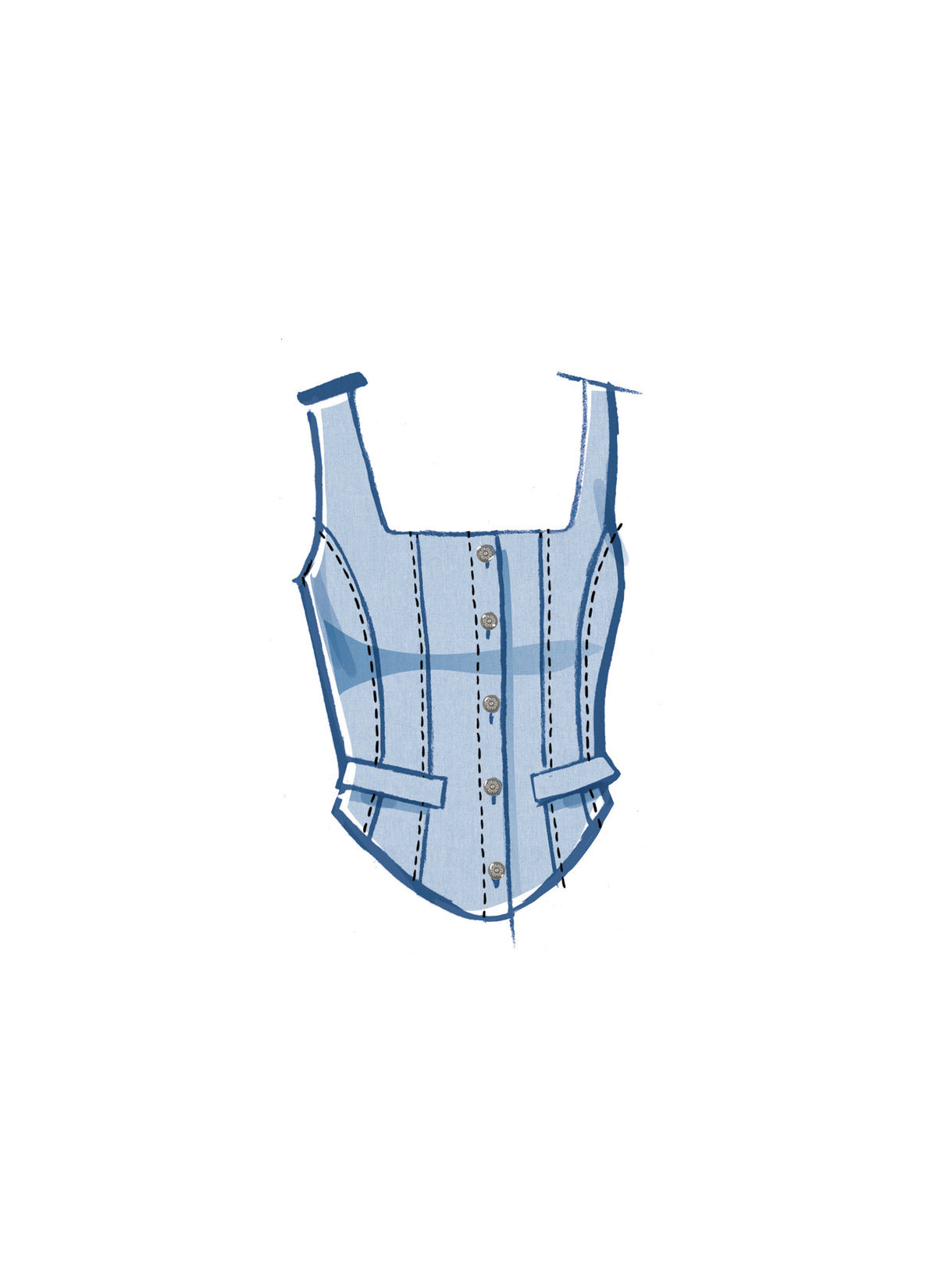 McCall's M8478 sewing pattern envelope showing misses' corset-style cropped top designs
