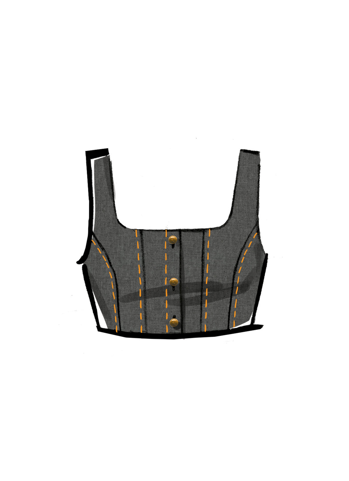 McCall's M8478 sewing pattern envelope showing misses' corset-style cropped top designs