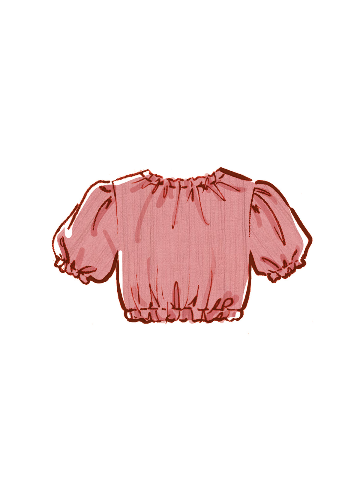 McCall's M8482 sewing pattern envelope showing misses' puff sleeve crop top designs