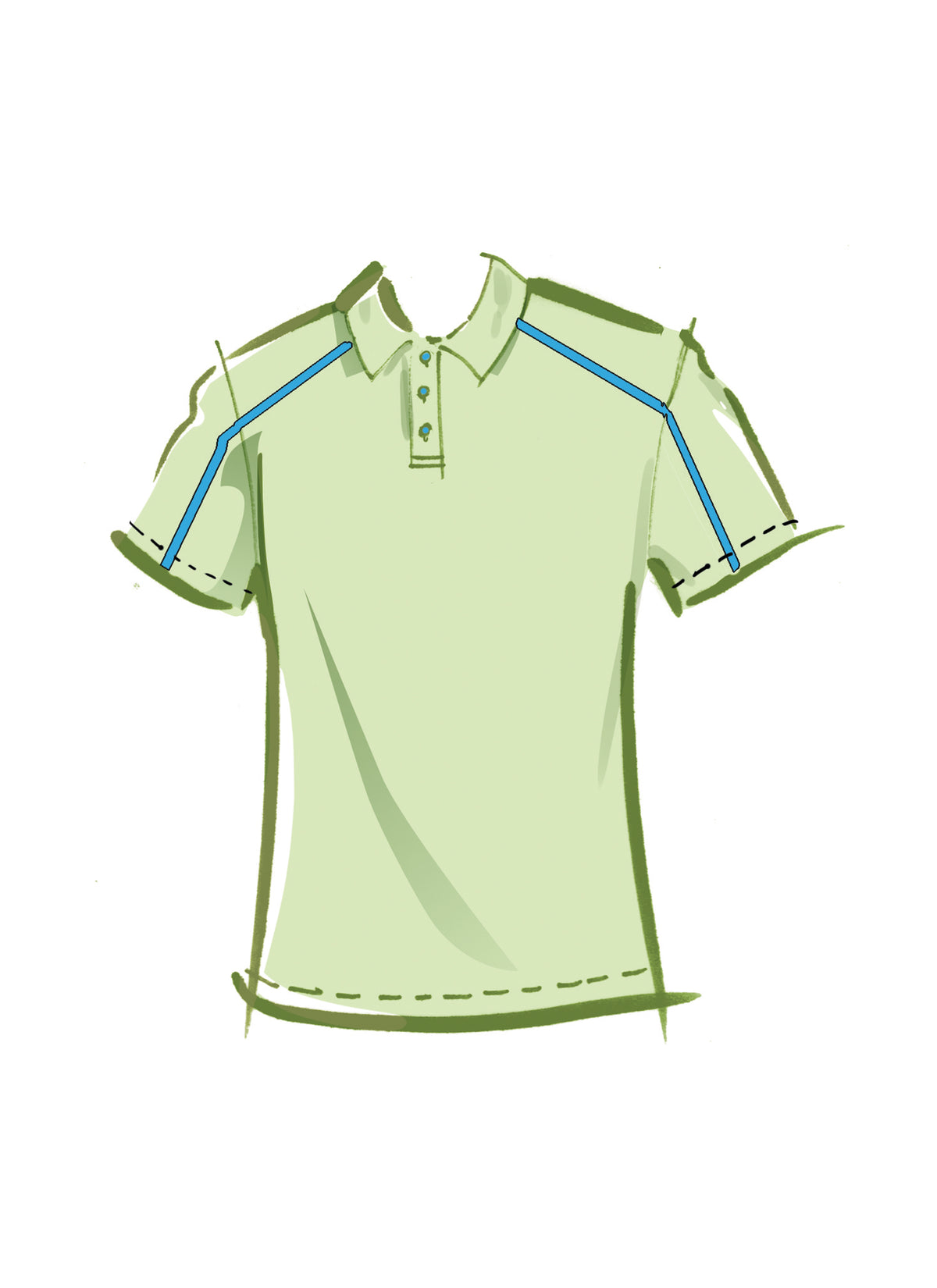 McCall's M8485 sewing pattern envelope showing mens polo shirt designs