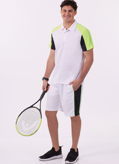 McCall's M8485 sewing pattern envelope showing mens polo shirt designs